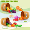 Picture of JOYIN Learning Toys Play Food Set for Toddlers, Cutting Food for Preschool Activities, Pretend Play Kitchen Accessories for Kids, Color Sorting Set for Boys & Girls, Daycare Educational Toy