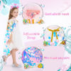 Picture of LIMIROLER Princess Dress Up Toys Princess Dress Up Clothes Rainbow Mermaid Cape Kit 9 Pcs Gift Set for Little Girls 3-8 Years Old, Great Gift Set for Birthday Christmas Halloween (Rainbow Pink)