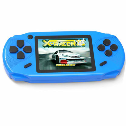 Picture of Beijue 16 Bit Handheld Games for Kids Adults 3.0'' Large Screen Preloaded 100 HD Classic Retro Video Games USB Rechargeable Seniors Electronic Game Player Birthday Xmas Present (Blue)