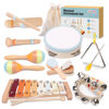 Picture of Toddler Musical Instruments Set - Montessori Toys Wooden Percussion Baby Drum Xylophone Maracas Set, Sensory Toys for 18 Month Old Preschool Music Education, 2 3 4 Year Old Girl Boy Birthday Gifts
