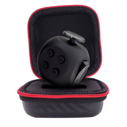 Picture of PILPOC theFube Fidget Cube, 6-Sided Stress Relief & Focus Toy for Adults & Kids, Boosts Concentration, Mindfulness Aid, Silent & Audible Modes, Includes Carry Case for Portability (Midnight)