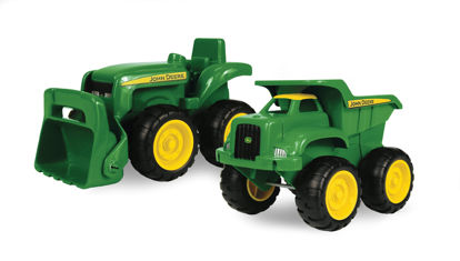 Picture of John Deere Sandbox Toys - Includes Dump Truck Toy and Tractor Toy with Loader, Kids Outdoor Toys - Easter Gifts for Kids, Frustration Free Packaging ,Green, Ages 18 Months and Up, 2 Count ( Pack of 1)