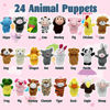 Picture of VEALIZUU 24 Packs Valentine's Day Plush Animal Finger Puppet Toys Sets, Valentines Day Cards Gifts for Kids Valentines School Classroom Exchange Gift, Valentines Party Favors