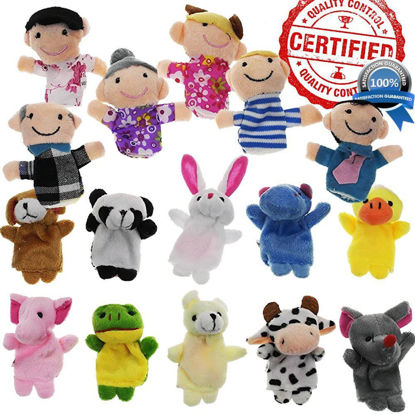Picture of Finger Puppet Set | The Original Storytime Learning Aid | 16 Pack | Puppets for Teachers | Parents | Students & Children - Storytelling Reading Prop