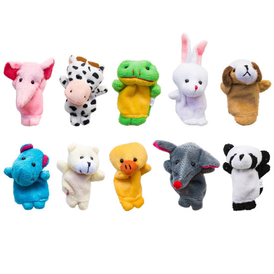 Picture of Super Z Outlet Velvet Cute Animal Style Finger Puppets for Children, Shows, Playtime, Schools - 10 Animals Set