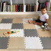 Picture of MioTetto 18 (2 for Free) Tiles of Soft Non-Toxic Baby Play Mat, EVA Foam Jigsaw Puzzle Play Mat, Interlocking Squares for Babies, Toddlers & Kids Gym, Nursery, Playroom, 16 Sq Ft