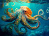 Picture of Cross & Glory - Deep Blue Octopus Odyssey - 1000 Piece Jigsaw Puzzle for Adults | Best New Marine Artwork Puzzle | Unique Brain Teaser