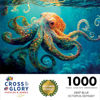Picture of Cross & Glory - Deep Blue Octopus Odyssey - 1000 Piece Jigsaw Puzzle for Adults | Best New Marine Artwork Puzzle | Unique Brain Teaser