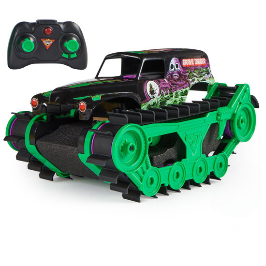 Picture of Monster Jam, Official Grave Digger Trax All-Terrain Remote Control Outdoor Vehicle, 1:15 Scale, Kids Toys for Boys and Girls Ages 4 and Up