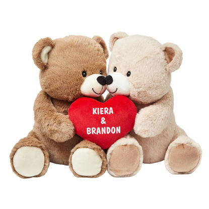 Picture of Let's Make Memories Personalized Kissy Plush Bears for Couples - Valentines Day - for Him - for Her - Romantic Stuffed Animals - Love - Amor - Te Amo - I Love You - Teddy Bears