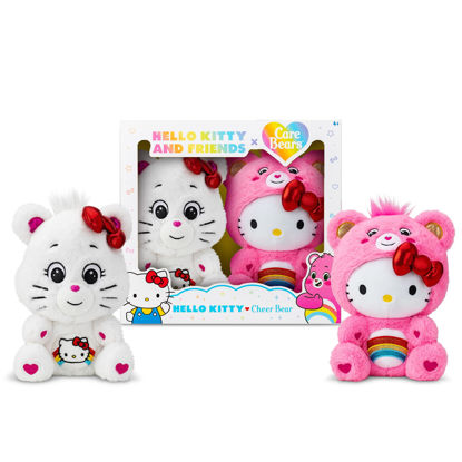 Picture of Care Bears Hello Kitty Loves Cheer Bear 10" Collectible Plush 2-Pack - Soft, Huggable Material!