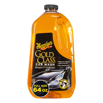 Picture of Meguiar's Gold Class Car Wash - Professional Results in Foam Cannon or Bucket - Get a Clean and Glossy Finish That is Safe for All Paint Types - 64 Oz