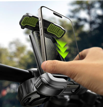Picture of LISEN Bike Phone Holder, [2024 Upgrade] Motorcycle Phone Mount, Bicycle Phone Holder, Handlebar Phone Mount, Dirt Bike Accessories, Bicycle Accessories, Gifts for Men for iPhone 4.7-7" Phone, Black