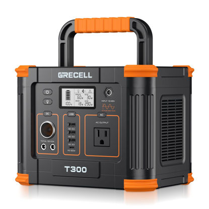 Picture of Portable Power Station 300W (Peak 600W), GRECELL 288Wh Solar Generator with 60W USB-C PD Output, 110V Pure Sine Wave AC Outlet Backup Lithium Battery for Outdoors Camping Travel Hunting Home Blackout