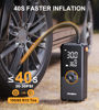 Picture of Tire Inflator Portable Air Compressor, 150PSI Bike Pump with Deflation Mode, Cordless Air Pump for Car Tires, Portable Tire Inflator for Car, Motorcycle, Bicycle, Balls, LED Light (BLACK)