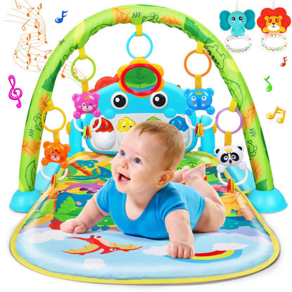 Picture of Baby Gym Play Mats Baby Toys Tummy Time Mat Toys Musical Activity Center for Newborn Infant Toys Piano Baby Play Mat Music & Light Newborn Infant Gifts for Baby Toys 0-3 6 9 12 Months, Dinosaur Style