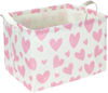 Picture of NTAOHAMPER Rectangular Pink Heart Fabric Storage Basket,Kids Toys/Books Box,Lovely Storage Trunk,Room Decor,Gift Basket for Boys and Girls (Pink Heart)
