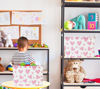 Picture of NTAOHAMPER Rectangular Pink Heart Fabric Storage Basket,Kids Toys/Books Box,Lovely Storage Trunk,Room Decor,Gift Basket for Boys and Girls (Pink Heart)