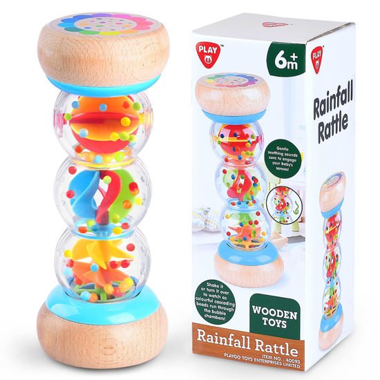 Picture of Rainmaker - 7 inch Wooden Rain Stick Montessori Toys for Babies 6-12 Months,Baby Rattle Shaker Sensory Developmental Toy,Raindrops Musical Instrument Baby Musical Toys for 1 Year Old Toddler Kids