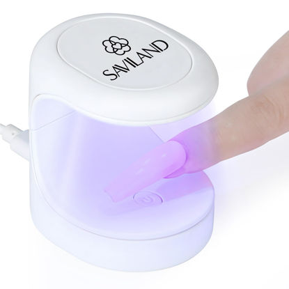 Picture of Saviland Mini Nail Lamp, Quick-Dry Gel Nail Lamp 16W, Portable U V Light for Easy and Fast Nail Extension, U V LED Curing Lamp for Manicure Starters DIY Nail Art