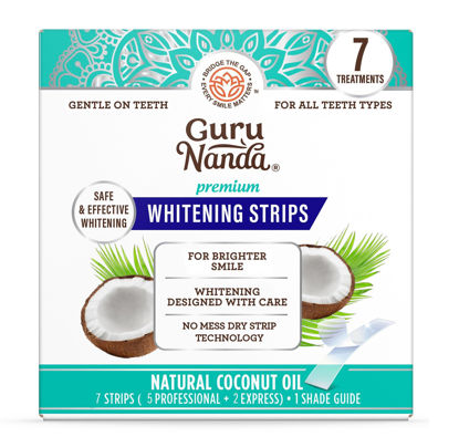 Picture of GuruNanda Teeth Whitening Strips - 7-Day Treatment with Non-Slip, Dry Strip Technology - Whitening Designed with Care for a Brighter Smile