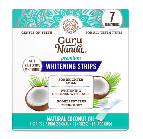 Picture of GuruNanda Teeth Whitening Strips - 7-Day Treatment with Non-Slip, Dry Strip Technology - Whitening Designed with Care for a Brighter Smile