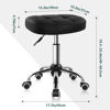 Picture of Black Minimalist Swivel Stool with Wheel Perfect for Work SPA Shop Massage Height-Adjustable and Cost-Effective Rolling Stool Chair with Square Seat