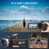 Picture of 8K Video Camera Camcorder, 64MP IR Night Vision Vlogging Camera, 18X Zoom WiFi Digital Touch Screen Camcorder for YouTube with 32G SD Card, Remote Control, Mic, Charging Cradle, and Two Batteries