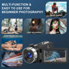 Picture of 8K Video Camera Camcorder, 64MP IR Night Vision Vlogging Camera, 18X Zoom WiFi Digital Touch Screen Camcorder for YouTube with 32G SD Card, Remote Control, Mic, Charging Cradle, and Two Batteries