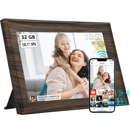 Picture of 32GB FRAMEO 10.1 Inch Smart WiFi Digital Photo Frame 1280x800 HD IPS LCD Touch Screen, Auto-Rotate, Motion Sensor, Built in 32GB Memory, Share Moments Instantly via Frameo App from Anywhere