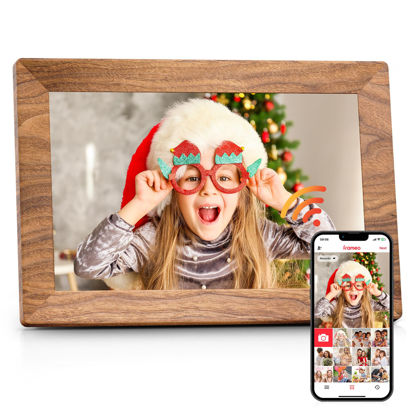 Picture of Frameo 10.1" Digital Picture Frame with 32GB Memory WiFi Electronic Photo Frame Wood 1280 x 800 IPS Touch Screen Auto-Rotate Slideshow Wall Mountable Share Photos/Video Remotely Anywhere