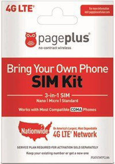 Picture of Page Plus SIM CARD 4G LTE 3 in 1 Sim Kit, Black (Nano-Micro-Standard)