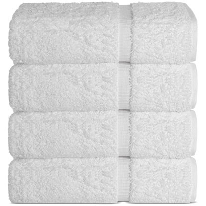 Picture of Chakir Turkish Linens | Hotel & Spa Quality 100% Cotton Premium Turkish Towels | Soft & Absorbent (4-Piece Bath Towels, White)