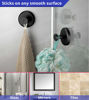 Picture of HOME SO Suction Cup Hooks for Shower, Bathroom, Kitchen, Glass Door, Mirror, Tile - Loofah, Towel, Coat, Bath Robe Hook Holder for Hanging up to 15 lbs - Waterproof & Rustproof, Matte Black (2-Pack)