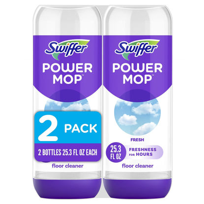 Picture of Swiffer PowerMop Floor Cleaning Solution with Fresh Scent, PowerMop Refills, Floor Cleaner for Mopping, 25.3 fl oz, 2 Pack
