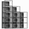 Picture of Kuject X-Large Shoe Storage Boxes Organizers Clear Plastic Stackable 12 Pack, Shoe Rack & Holder Substitute, Sneaker Containers, Toy Storage Organizer Bins for Entryway, Closet, Under Bed, Black