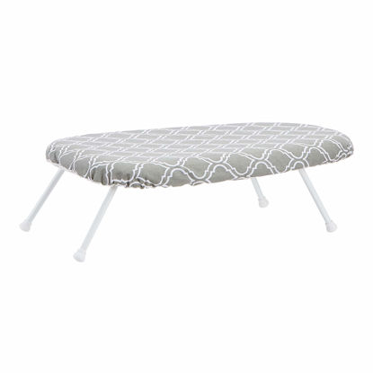 Picture of Amazon Basics Compact Tabletop Ironing Board with Folding Legs - Trellis Removable Cover, Chevron, 23.6"L x 7.1"W x 14.3"H