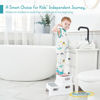 Picture of Forbena Toddler Step Stool for Bathroom Sink, 2 Step Stool for Kids Toilet Potty Training, Non-Slip Toddlers Baby Child Kid Plastic Poop Stools with Handle for Kitchen Counter Bed (White-Grey)