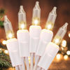 Picture of Meteds Christmas Lights 100 Count Clear Mini Lights White Wire UL Certified Connectable Warm White String Lights for Christmas Tree,Garland,Home,Patio, Wedding,Party,Festival Decor