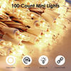 Picture of Meteds Christmas Lights 100 Count Clear Mini Lights White Wire UL Certified Connectable Warm White String Lights for Christmas Tree,Garland,Home,Patio, Wedding,Party,Festival Decor