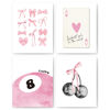 Picture of okaxscm Pink Coquette Trendy Preppy Wall Art Prints Set of 4, Coquette Room Decor, Preppy Room Decor Aesthetic, Pink Bow Disco 8 Ball Cherry Wall Decor Posters for Girls Bedroom Dorm, 8x10 Unframed