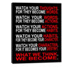 Picture of Pyradecor Watch Your Thoughts Motivational Classroom Poster Modern Canvas Prints Wall Art Paintings Ready to Hang for Office Living Room Home Decorations Stretched Pictures Artwork