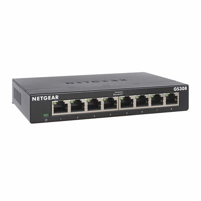 Picture of NETGEAR 8-Port Gigabit Ethernet Unmanaged Essentials Switch (GS308) - Home Network Hub, Office Ethernet Splitter, Plug-and-Play, Silent Operation, Desktop or Wall Mount