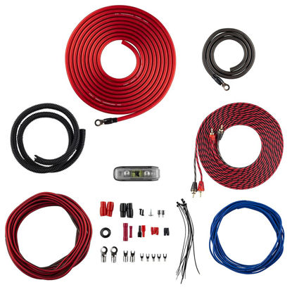 Picture of DS18 AK4 Complete 4 Gauge CCA Amplifier Installation Wiring Kit - Ampkit Helps Make Connections, Brings Power to Your Radio, Subwoofers, Speakers with Super Flex Wire - 1200W for 1 Amplifier