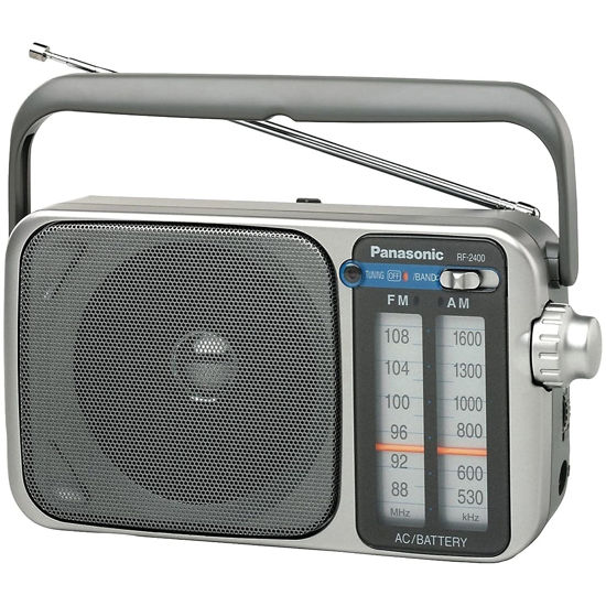 Picture of Panasonic Portable AM / FM Radio, Battery Operated Analog Radio, AC Powered, Silver (RF-2400D)