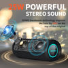 Picture of Wireless Portable Speaker,IPX7 Waterproof Bluetooth Speaker, 25W Loud Stereo Sound, Bassboom Technology, TWS Pairing, Built-in Mic, 16H Playtime with Lights for Home Outdoor - Black