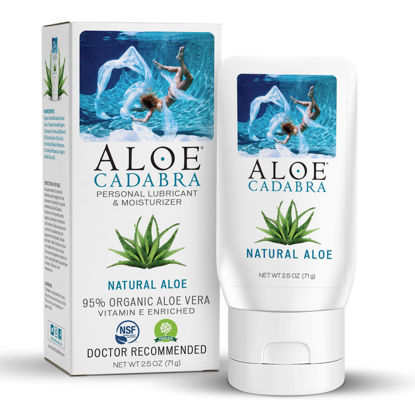 Picture of Aloe Cadabra Natural Water Based Personal Lubricant and Vaginal Moisturizer, Organic Aloe Lube for Men, Women and Couples, Non-Staining, pH Balanced (Unscented 2.5 Ounces, 1 Pack)