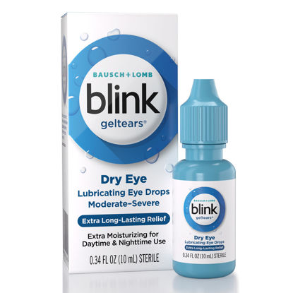 Picture of Blink GelTears Eye Drops for Dry Eyes, Gel Lubricating Eye Drops, Instantly Soothing, Moisturizing & Extra Long-Lasting Hydrating Eye Care for Moderate to Severe Dry Eye Symptom Relief, 0.34 fl oz