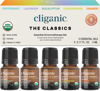 Picture of Cliganic Organic Essential Oils Set (Top 5) - 100% Pure Natural - Aromatherapy, Candle Making - Peppermint, Lavender, Eucalyptus, Lemongrass & Orange (Packaging May Vary)