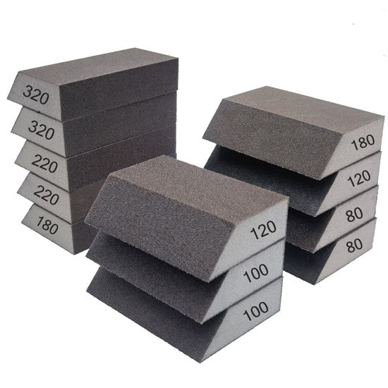 Picture of SACKORANGE 12 Pack Single Sanding Sponge Set - 80/100/120/180/220/320 Grit Sanding Blocks Assortment, Washable and Reusable